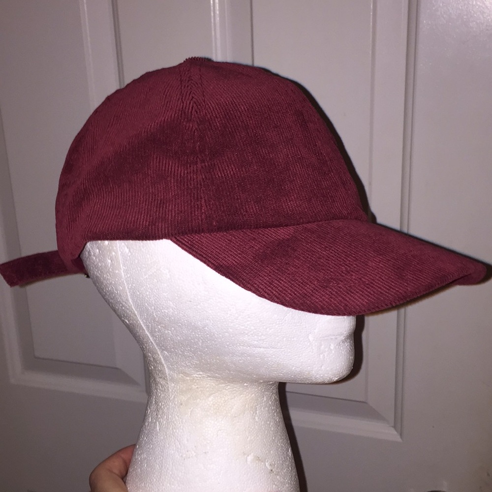 Maroon corduroy hat